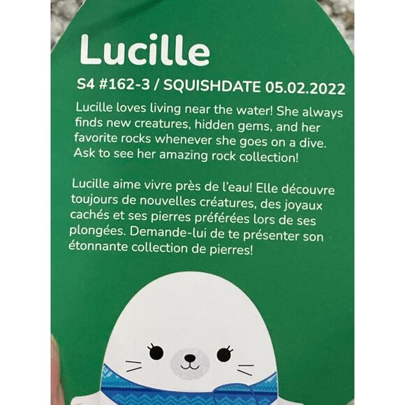 SQUISHMALLOWS LUCILLE THE SEAL WITH SCARF ORNAMENT - Picture 2 of 10